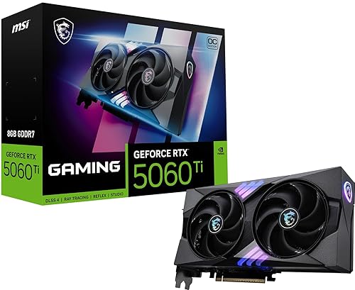 MSI Gaming RTX 5060 Ti 8G Gaming OC Graphics Card (8GB GDDR7,TBA-bit, Extreme Performance: TBA MHz, DisplayPort x3 2.1a, HDMI 2.1b, NVIDIA Blackwell Architecture)