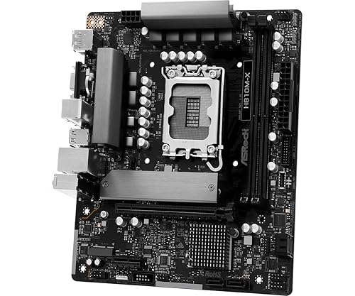 ASRock H810M-X Intel Core Ultra (Series 2) LGA1851 DDR5 up to 6400MHz M.2 Key E for WiFi 128GB SATA3 6.0 Gb/s Micro ATX Motherboard PCIe 4.0 H810 2.5G LAN USB3.2