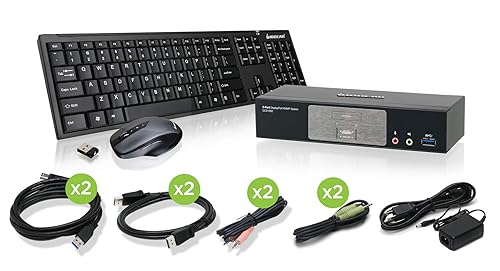 IOGEAR GCS1932-KM 2-Port DisplayPort1.2 KVMP with Wireless Keyboard and Mouse 2-port With keyboard mouse