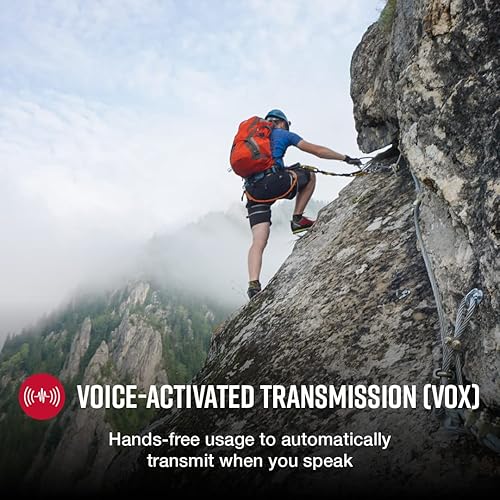 Cobra ACXT645 Waterproof Walkie Talkies for Adults with Compatible Cobra Surveillance Headset Microphone: Rechargeable, 22 Channels, 35-Mile Range, 2 Two-Way Radios, 2 Headsets, Black/Orange 645 Walkie Talkie + Headset (2 pc)