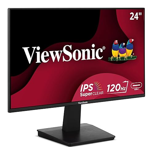 Viewsonic VA2448-MH 24 Inch Full HD 1080p IPS Monitor with 120Hz, Variable Refresh Rate, Eye Care, HDMI, and VGA Inputs for Home and Office