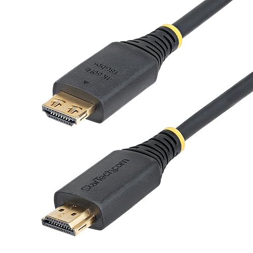 StarTech.com 3ft (0.9m) High Speed HDMI Cable with Gripping Connectors, 4K 60Hz/1440p 144Hz, 18Gbps, UHD HDMI 2.0 Cord, TPE Jacket
