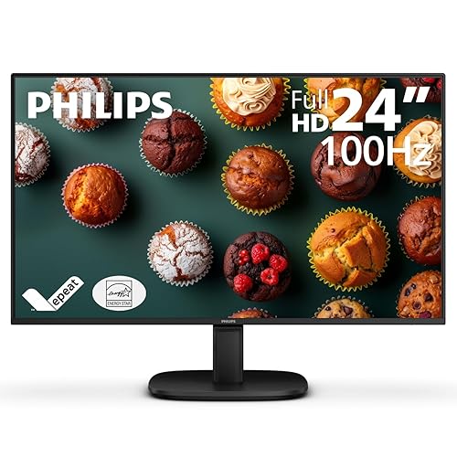 Philips 24B2N2100 24 inch FHD (1920 x 1080) 100Hz Gaming Office Monitor, Energy Star Certified, EPEAT Gold Certification, HDMI & VGA, 4 Year Advance Replacement Warranty 24 FHD EPEAT Gold