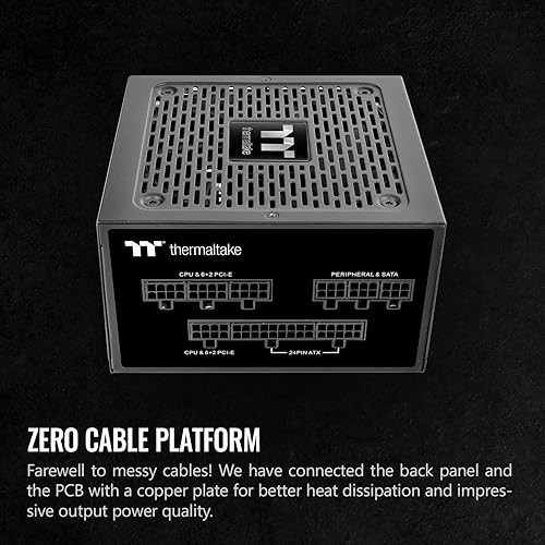 Thermaltake GF1 (2024) Fully Modular ATX 850W Power Supply - 80 Plus Gold - Ultra Quiet - Zero RPM, PS-TPD-0850FNFAGU-P