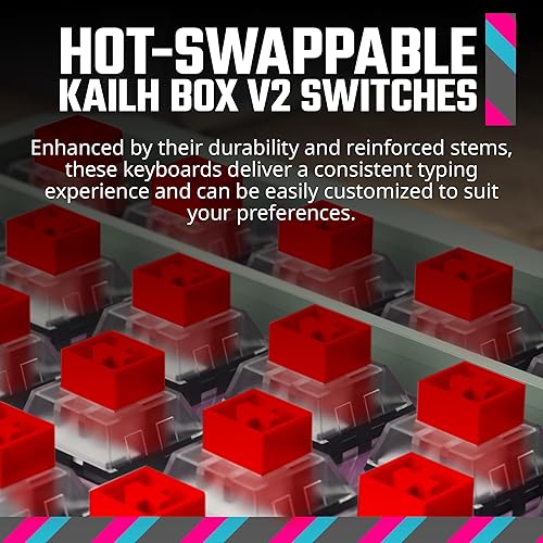 Cooler Master MK770 Macaron Wireless Mechanical RGB Gaming Keyboard, Kailh Box V2 Linear Red Switches, Gasket Structure, Hot-Swappable, Bluetooth|2.4GHz, Tactile 3-Way Dial, QWERTY (MK-770-MCKR1-US) MK770 Macaron Red