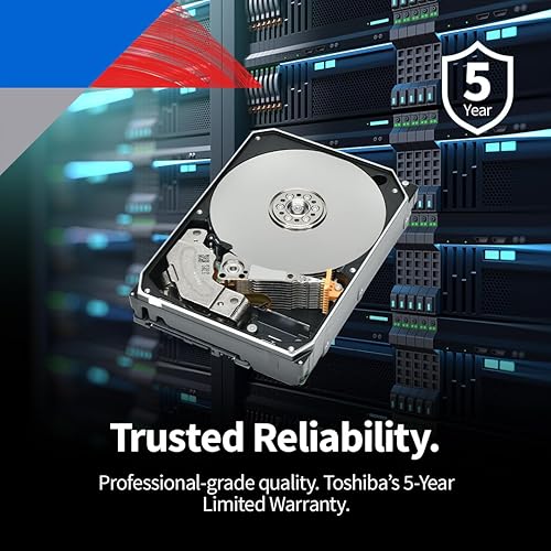 Toshiba N300 PRO 24TB Large-Sized Business NAS (up to 24 Bays) 3.5-Inch Internal Hard Drive - Up to 550 TB/Year Workload Rate CMR SATA 6 Gb/s 7200 RPM 1.0 GB Cache - HDWG82EXZSTB