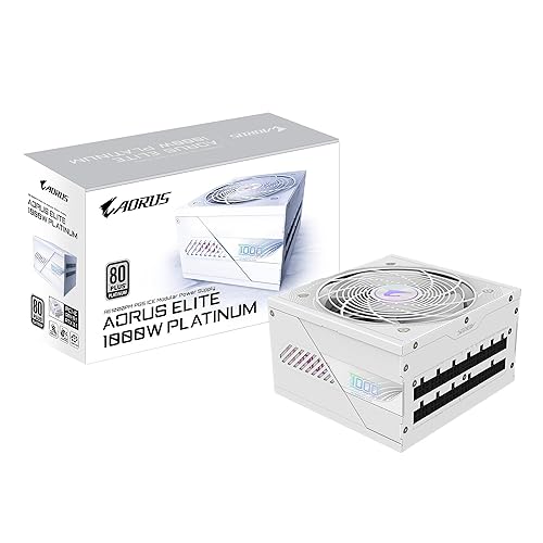 GIGABYTE GP-AE1000PM PG5 ICE - PCIe5.1 Ready - ATX3.1-1000W 80 Plus Platinum Certified - Fully Modular Power Supply 80+ Platinum, ATX 3.1, PCIe 5.1, White