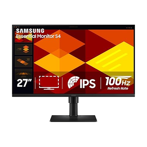 SAMSUNG 27” (S40GD) Borderless Business Monitor with IPS Panel, 100Hz Refresh Rate, Eye Saver Mode, Ergonomic Design, Game Picture Mode, LS27D408GANXGO 27-Inch Speaker