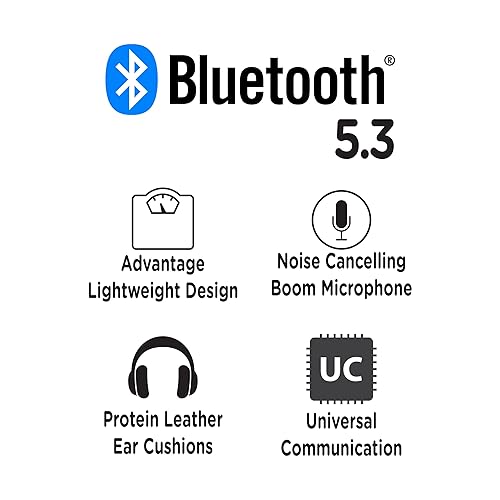 Morpheus 360 Advantage Stereo Wireless Headset with Detachable Boom Microphone - Bluetooth Headphones with 2.4GHz Receiver-Dongle - UC Compatible - 20 Hour Talk-Playtime - USB HS6500SBT