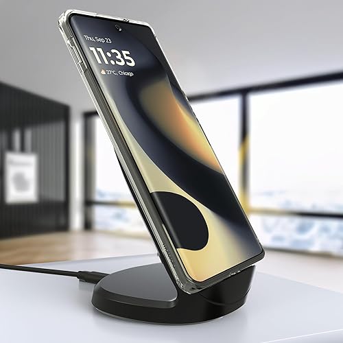 Motorola TurboPower 15W Qi Wireless Stand + 33W Charger + Cable - for Moto G Power 2024/2025, G Stylus 2024/2025, Edge 2023/2024/2025, Razr/Razr Plus 2023/2024/2025, Razr Ultra Stand + Charger