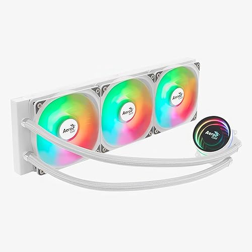 AeroCool Oasis L360 ARGB AIO Liquid CPU Cooler, TDP 300W, 360mm Radiator, Mirage Design with ARGB Lighting, 3x120mm ARGB Fans, Intel LGA 1700, 1200, 115X, 2066, 1366, AMD AM5/AM4 Sockets - White White AIO L360mm