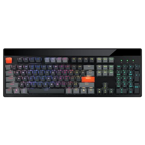 Adesso EasyTouch 1300 Custom Mechanical Keyboard – Wired/Wireless/Bluetooth, RGB, Multi-OS, VIA/QMK Programmable, Hot-Swappable Red Switches, Copilot AI Key, USB-C Rechargeable