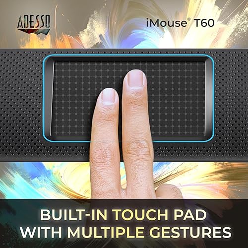 Adesso iMouse T60 2.4GHz USB Wireless Touchpad with Armrest, Ergonomic Design, Built-in Multiple Gesture Controls, Compatible with Windows