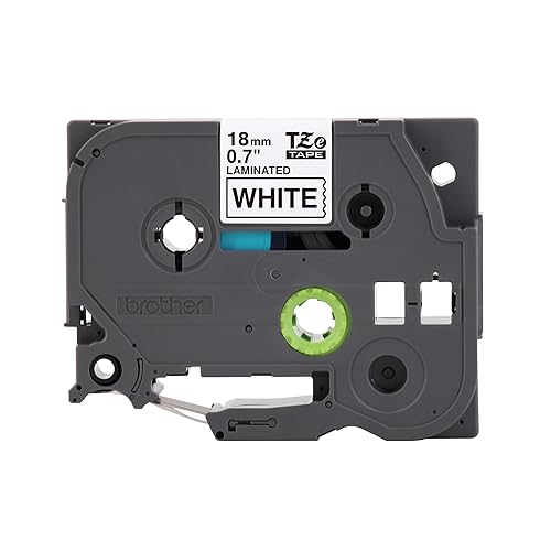 Brother Genuine TZe-241 Black on White Laminated Tape for TZe-Compatible P-Touch Label Makers, 18 mm Wide x 8 m Long