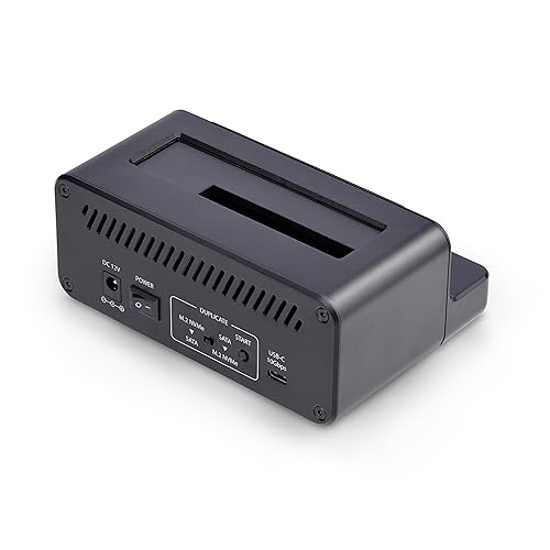 StarTech.com M.2 NVMe to 2.5/3.5 SATA Drive Duplicator, Dual Bay Standalone Cloner/Drive Dock, 27GB/min, NVMe to SATA/SATA to NVMe, TAA