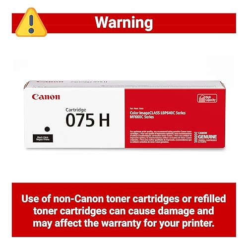 Canon Genuine 075 Black High Yield Toner Cartridge