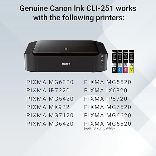 Canon CLI-251 BK/CMY 4 PK Value Pack Ink for Canon Inkjet Printers Canon CLI-251 4 Pack