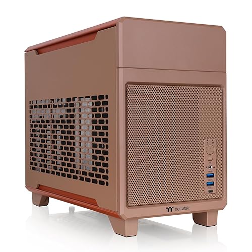 Thermaltake TR100 SFF Chassis; mITX Support; 18.9 Liters; PCIe 4.0 Riser Cable Included; 360mm GPU Clearance; 280mm Radiator Support; Removable PCIe Bracket; Gravel Sand; CA-11A-00SGNN-00