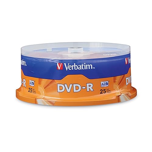 Verbatim DVD-R Discs, 4.7GB, 16x, Spindle, Matte Silver
