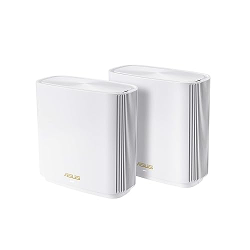 ASUS ZenWiFi AX6600 Tri-Band Mesh WiFi 6 System (XT8 2PK) - Whole Home Coverage up to 5500 sq.ft & 6+ Rooms, AiMesh, Included Lifetime Internet Security, Easy Setup, 3 SSID, Parental Control, White ZenWiFi AX White 2PK