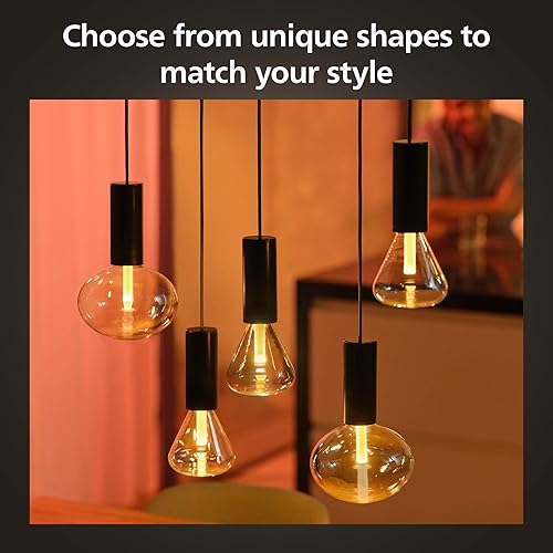 Philips Hue Lightguide ST70 Edison Smart LED Bulb – Handblown Glass - Color Changing Light - Works with Amazon Alexa, Apple HomeKit and Google Assistant - Bluetooth and Hue Bridge Compatible