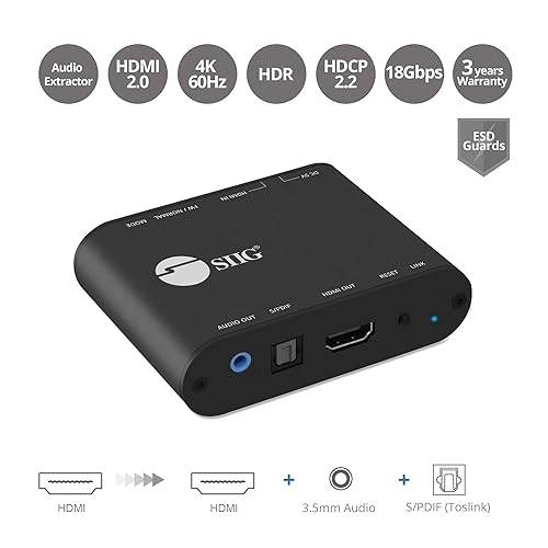 SIIG HDMI 2.0 4K HDR with Audio Extractor & ARC