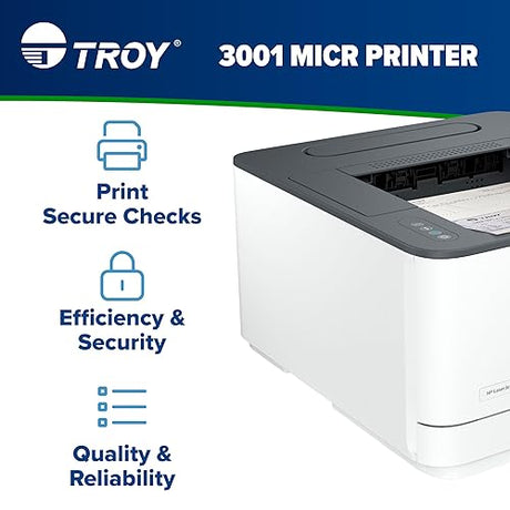 TROY 3001DW MICR Printer, Check Printing, Wireless, Built for Small Teams, 250 Sheet Capacity, 1 Tray, Up to 35ppm