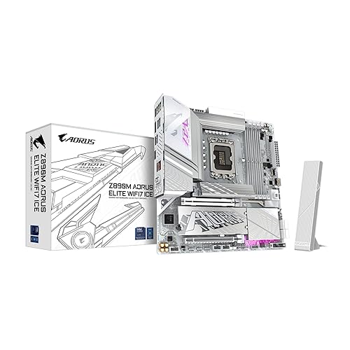 GIGABYTE Z890M AORUS ELITE WIFI7 ICE - Intel Z890, LGA1851, DDR5, PCIe 4.0/5.0, Micro ATX Motherboard