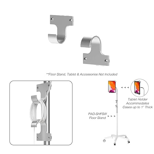 Add-On Utility Hooks – CTA Add-On Attachable Towel & Cable Wrap Hooks for Tablet Floor Stands & PAD-AFS - PAD-CGS - PAD-SCGS - PAD-SCGS9 - PAD-HFS - PAD-SHFS - PAD-GFS - PAD-SGF & PAD-UAFS (ADD-Hook)