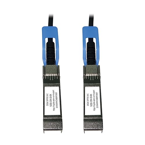 Tripp Lite Series SFP28 to SFP28 25GbE Passive Copper Twinax Direct Attach Cable, 5 Meters / 16.4 Feet, Male-to-Male, SFP-H25G-CU1M Compatible, Black, Lifetime Manufacturer's Warranty (N280-05M-28-BK)