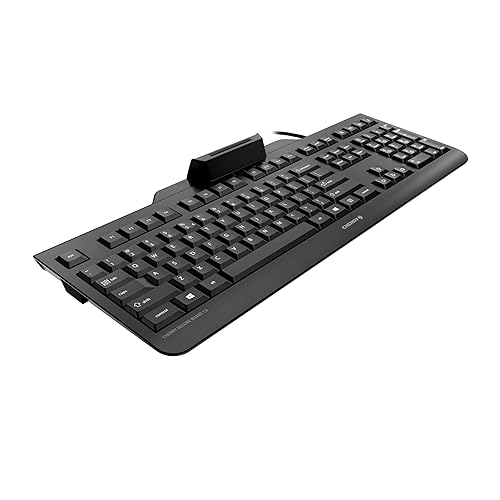 CHERRY Secure Board 1.0 - USB Keyboard – Smart Card Reader - Wired - GS Approval - QWERTY Security Keyboard – Black