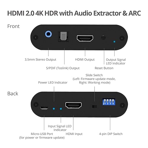 SIIG HDMI 2.0 4K HDR with Audio Extractor & ARC