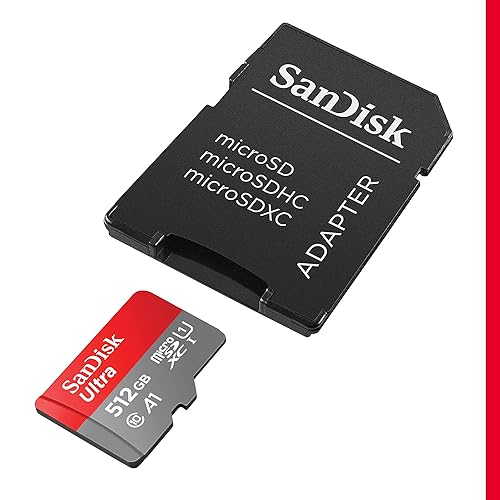 SanDisk 512GB Ultra microSDXC UHS-I Memory Card with Adapter - Up to 150MB/s, C10, U1, Full HD, A1, MicroSD Card - SDSQUAC-512G-GN6MA 512GB Memory Card Only