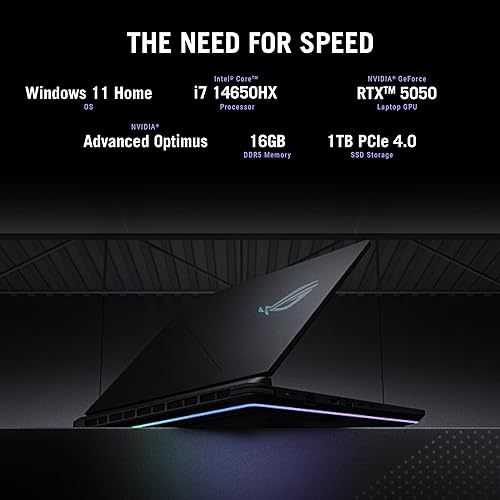 ASUS ROG Strix G16 (2025) Gaming Laptop, 16” FHD+ 16:10 165Hz/3ms Display, NVIDIA® GeForce RTX™ 5050 Laptop GPU, Intel® Core™ i7 Processor 14650HX, 16GB DDR5, 1TB PCIe Gen 4 SSD, Wi-Fi 7, Win 11 Home