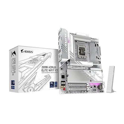 GIGABYTE Z890 AORUS Elite WIFI7 ICE Intel Core Ultra (Series 2) LGA 1851 Motherboard, ATX, DDR5, 3X M.2, PCIe 5.0, Thunderbolt 4, WIFI7, 2.5GbE LAN, EZ-Latch