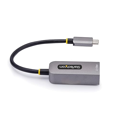 StarTech.com 2.5GbE USB-C to Ethernet Adapter, NBASE-T NIC, USB 3.0 Type-C 2.5/1G Multi Speed Network, Thunderbolt Compatible