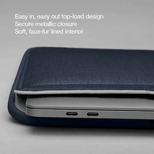 Incase ICON Sleeve with Woolenex - MacBook Air 13 inch Case - 2025, 2024, 2023, 2022, M4, M3, M2 - Fitted MacBook Case, Laptop Sleeve, Hard Cover, Durable, Lightweight - Heather Navy
