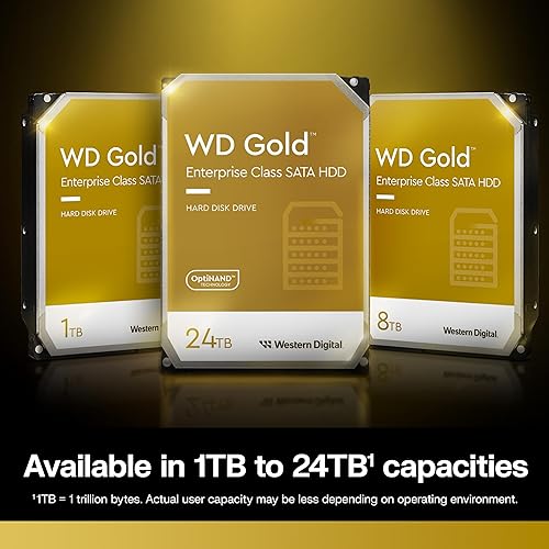 Western Digital 8TB WD Gold Enterprise Class Internal Hard Drive - 7200 RPM Class, SATA 6 Gb/s, 256 MB Cache, 3.5 - WD8004FRYZ