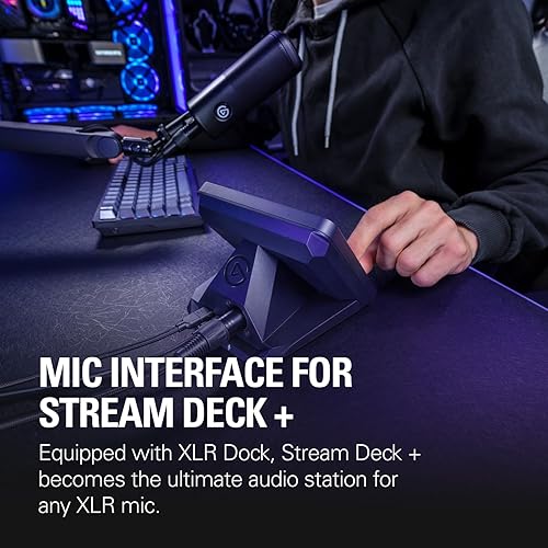 Elgato XLR Dock – for Stream Deck +, XLR-to-USB Mic Interface, Customizable Audio Mixer, 75 dB Gain/Phantom Power/Clipguard – Mac/PC, Stream Deck Not Included