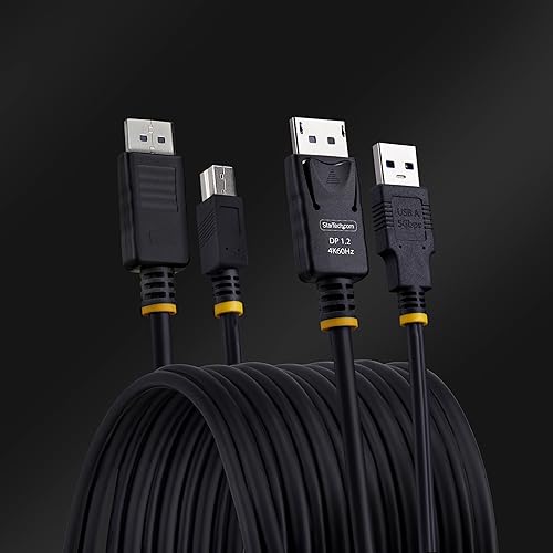 StarTech.com 10ft (3m) DisplayPort and USB 5Gbps KVM Cable, 4K 60Hz, Universal Compatible DP/USB Combo Cable for KVM Switches