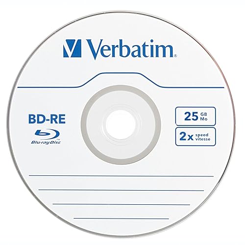 Verbatim BD-RE 25GB 2X With Branded Surface, 10 Pack Spindle Box 43694