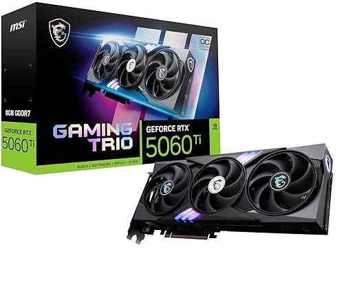 MSI Gaming RTX 5060 Ti 8G Gaming Trio OC Graphics Card (8GB GDDR7,TBA-bit, Extreme Performance: TBA MHz, DisplayPort x3 2.1a, HDMI 2.1b, NVIDIA Blackwell Architecture)