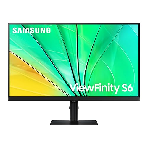 SAMSUNG 27 ViewFinity S6 (S60D) Series QHD High Resolution Computer Monitor, 100Hz, HDR10, Multiple Ports w/ HDMI, DisplayPort, USB-A, Easy Setup, Height Adjustable Stand, LS27D606EANXGO, 2024 27-inch QHD HDMI only