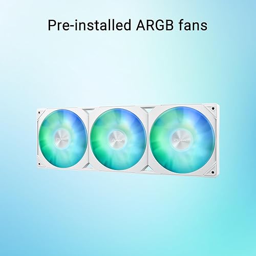 ASUS Prime LC 360 ARGB White Edition all-in-one CPU liquid cooler with special CPU contact area & finned channel, water block with infinity mirror lens options, pre-installed ARGB fans & Aura lighting Prime LC 360mm|Infinity Mirror|White|ARGB