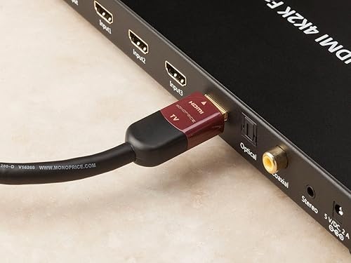 Monoprice High Speed HDMI Cable - 25 Feet - Black, Active, 4K @ 60Hz, 18Gbps, 28AWG, YUV 4:2:0, CL2 - Cabernet Ultra Series 25'