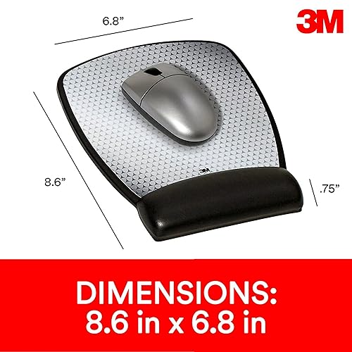 3M Precise Mouse Pad with Gel Wrist Rest, 8.6 X 6.8, Enhances Optical Mouse At Fast Speeds, Extends Battery Life of Mouse Up To 50%* 8.6 x 6.8 Surface Leatherette Cover Mouse Pad