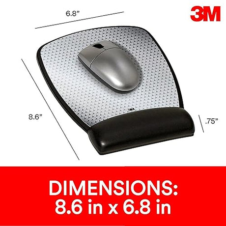 3M Precise Mouse Pad with Gel Wrist Rest, 8.6 X 6.8, Enhances Optical Mouse At Fast Speeds, Extends Battery Life of Mouse Up To 50%* 8.6 x 6.8 Surface Leatherette Cover Mouse Pad