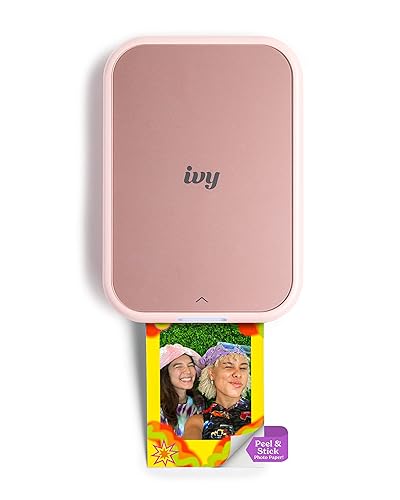 Canon Ivy 2 Mini Photo Printer, Print from Compatible iOS & Android Devices, Sticky-Back Prints, Blush Pink