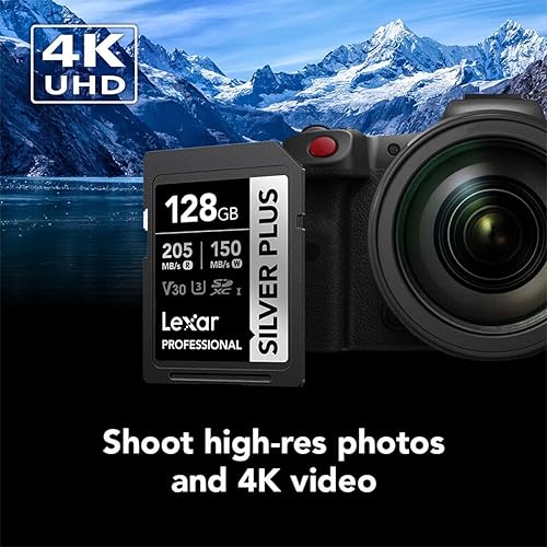 Lexar Professional Silver Plus UHS-I V30 SDXC Card - 128GB