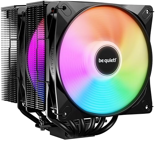 be quiet! Pure Rock Pro 3 LX CPU Air Cooler | 6 High Performance 6mm Heat Pipes with HDT Technology | 120mm Quiet ARGB PWM Fan | AMD:AM4 AM5/Intel LGA 1700/1150/1151/1200 | Black | BK042